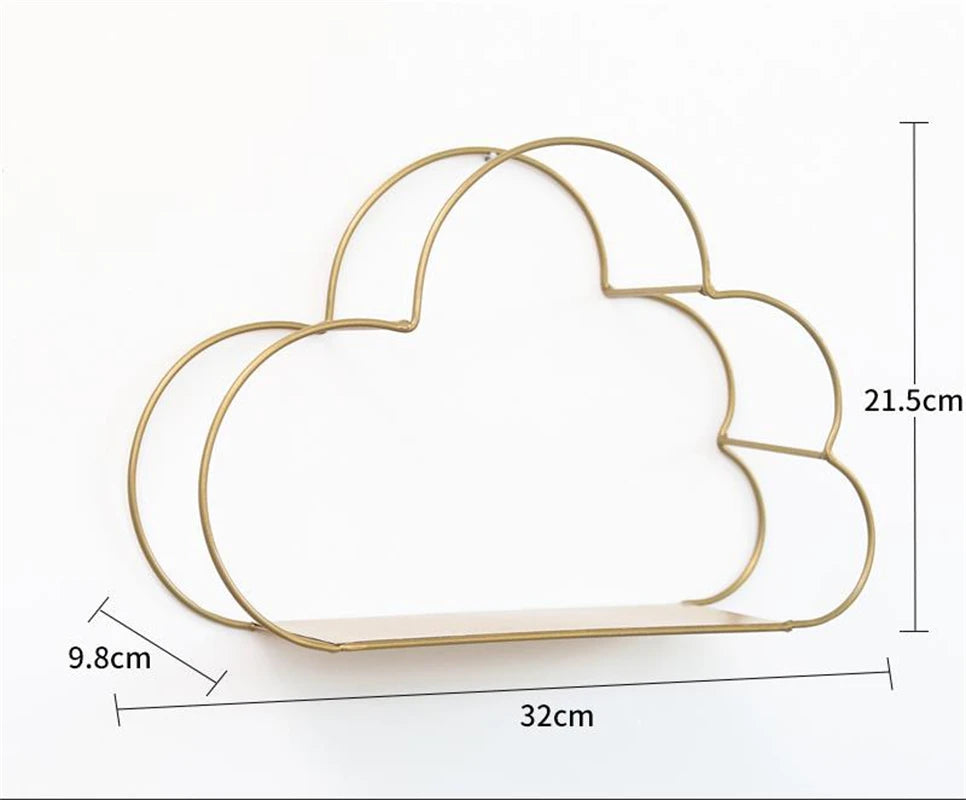 Ins Home Wall Decoration Cloud Shape Decor Shelf Potted Ornament Storage Holder Rack Girl Bedroom DIY Wall Art Display Storage