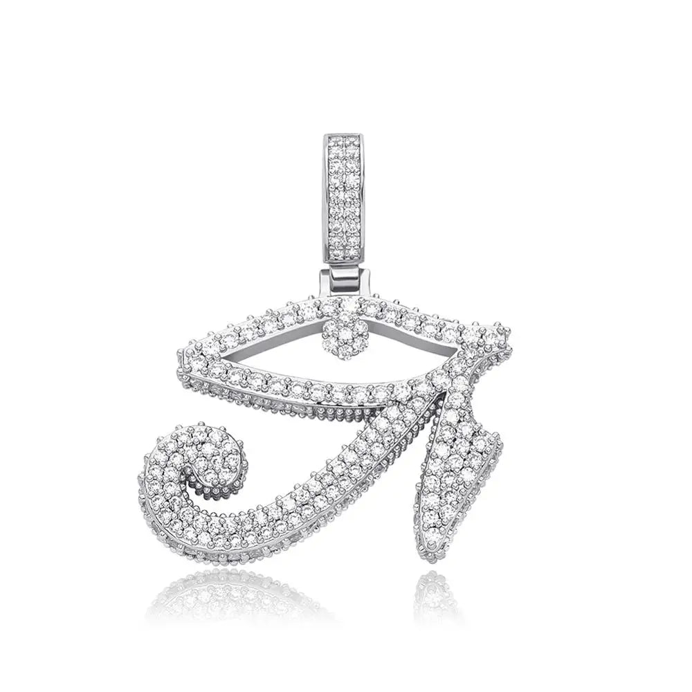 TOPGRILLZ Eye of Horus Pendant Necklace With Tennis Chain Gold Color Iced Out Cubic Zirconia Hip Hop Rock Fashion Jewelry Gift