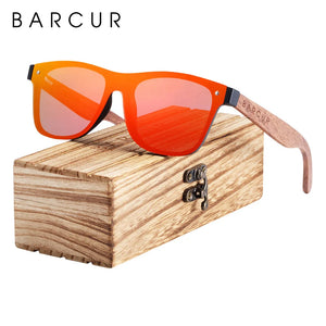 BARCUR Wood Sunglasses Natural Black Walnut Sun glasses for Men Eyewear Women Polarized UV400 Oculos De Sol Masculino Feminino