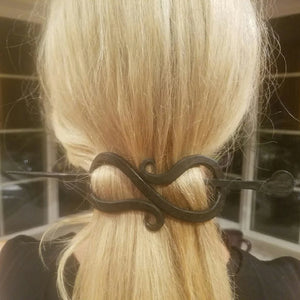 Viking-style metal hairpins for women in iron color, featuring zinc alloy ethnic design and traditional hair stick shape.
