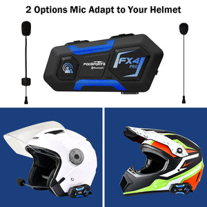 2 pcs Fodsports FX4 Pro Helmet Intercom Motorcycle Helmet Bluetooth Headset 4 Rider 1000m Interphone Intercomunicador,FM