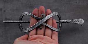 Viking-style metal hairpins for women, Hot Trend Vault iron-colored zinc alloy hair sticks with ethnic design.