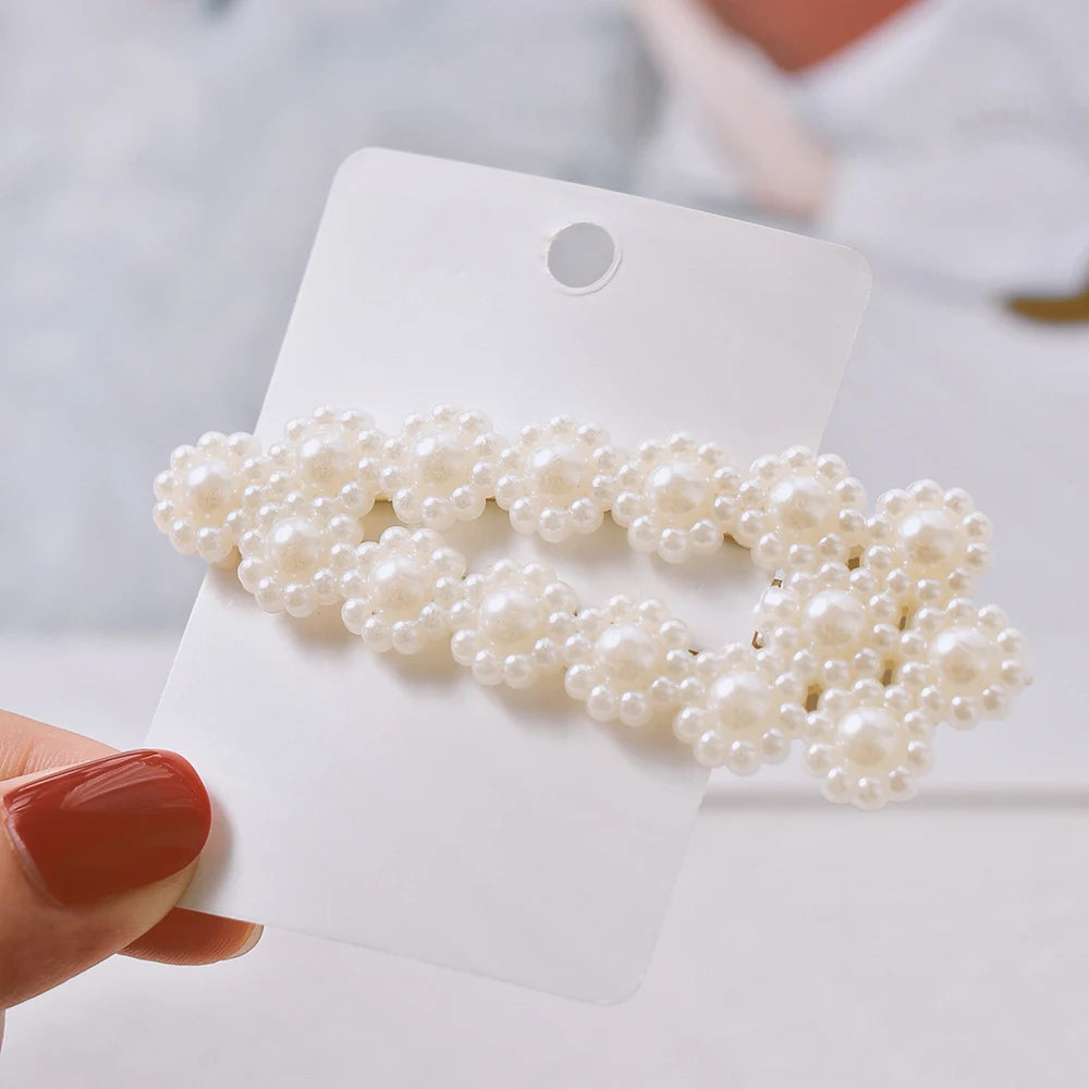1PC Elegant BB Hair Pins Metal Fashion Barrettes Hairpins Hot Sale Korea Chic Imitation Pearl Hair Clip Hair Styling Accessories