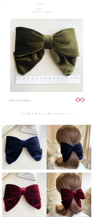 Velvet hair clips with three-dimensional bowknot by Hot Trend Vault, elegant accessory for women and girls.