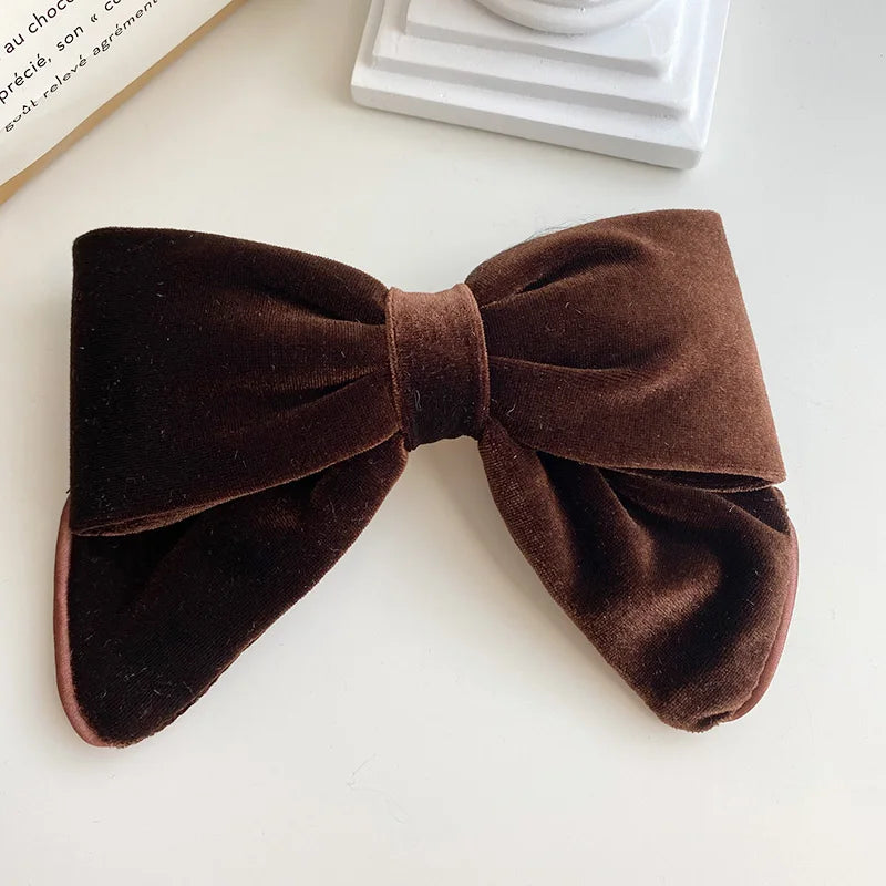 Velvet hair clips with three-dimensional bowknot by Hot Trend Vault, elegant accessory for women and girls