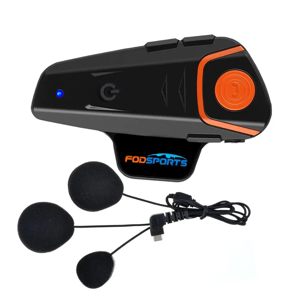 Fodsports BT-S2 Pro Motorcycle Helmet Headset Intercom Waterproof  Wireless Bluetooth Motorbike 1000M BT 5.0 Interphone FM