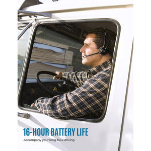 Mpow Pro Wireless Headphone V5.0 Updated MBH15 Bluetooth Headset with Noise Cancelling Mic For Trucker Driver Call Center Office