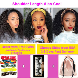 Yarra Brazilian kinky curly Remy headband wig for women by Hot Trend Vault, showcasing the textured curly hair style.
