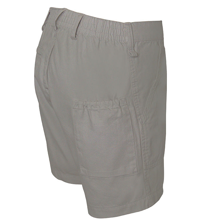 Men's casual cotton fishing shorts with built-in stretch from Hot Trend Vault, featuring a beer can island print and comfortable fit.