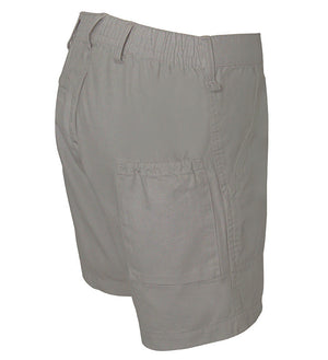 Men's casual cotton fishing shorts with built-in stretch from Hot Trend Vault, featuring a beer can island print and comfortable fit.