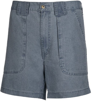 Men's casual cotton fishing shorts with built-in stretch, featuring a beer can island print, from Hot Trend Vault.