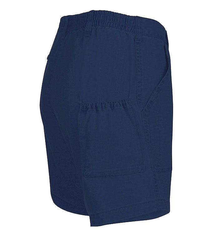 Men's casual cotton fishing shorts with built-in stretch from Hot Trend Vault, featuring a beer can island print and relaxed fit.