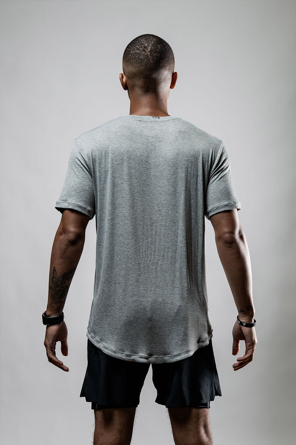 Men's breathable Terra Bamboo Tee by Hot Trend Vault in ashline, featuring moisture-wicking and odor-resistant fabric.