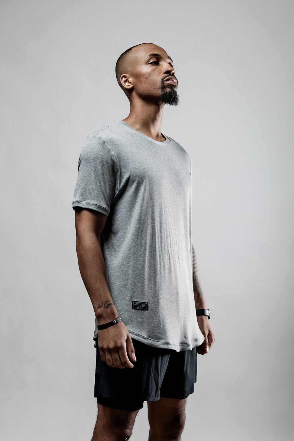 Men's breathable Terra Bamboo Tee by Hot Trend Vault in ashline, featuring moisture-wicking and odor-resistant fabric.