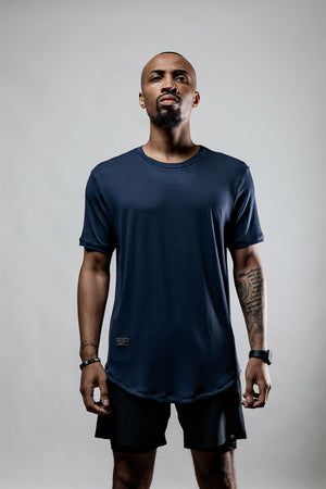 Men's Deepline Blue Bamboo T-shirt from Hot Trend Vault, featuring comfortable everyday wear with a relaxed fit and soft fabric.