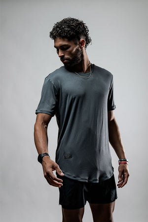 Men's Everyday Terra Tee onyx drift bamboo shirt by Hot Trend Vault, featuring a comfortable, casual fit and black color.