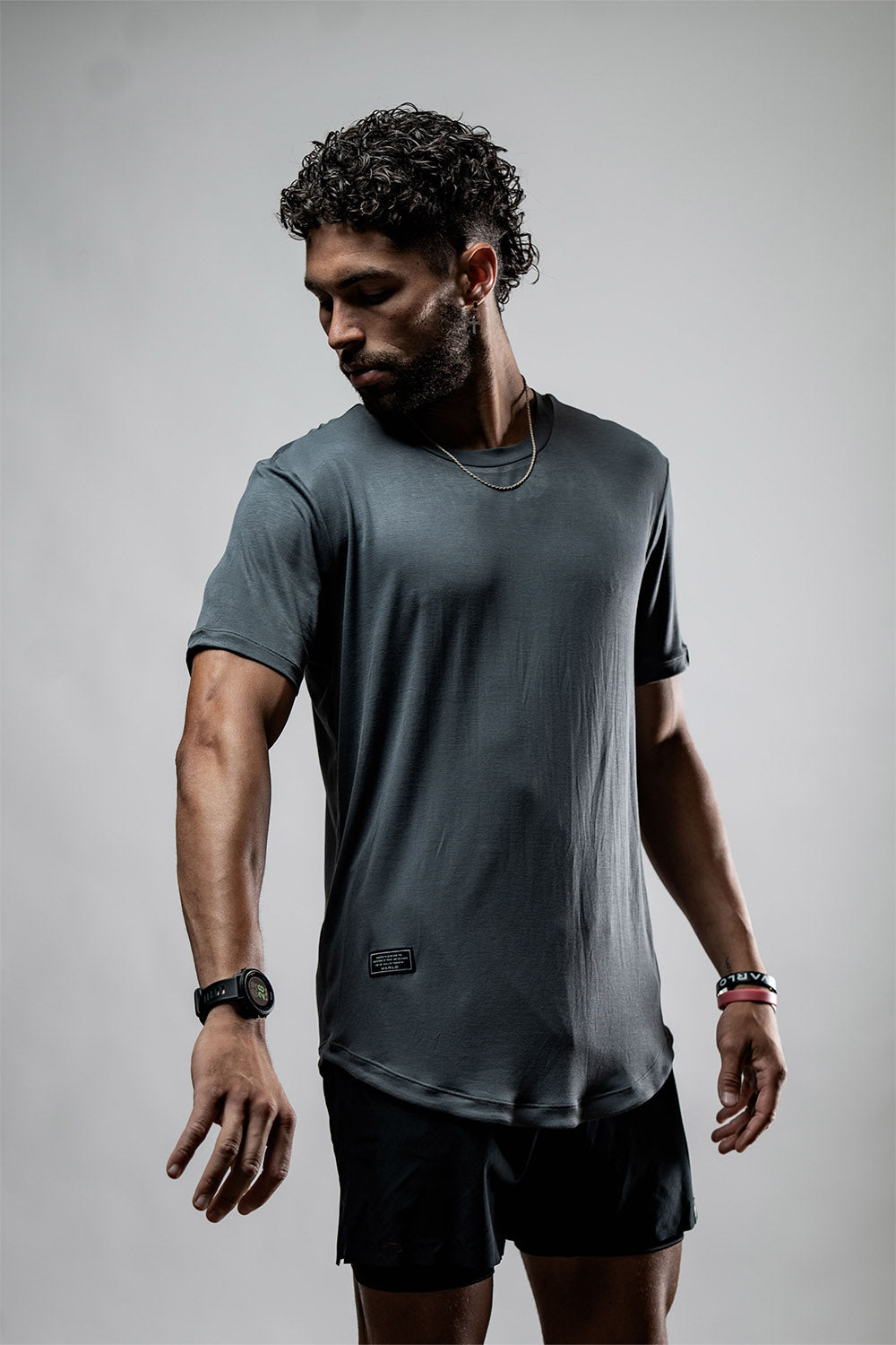 Men's Everyday Terra Tee in Onyx Drift bamboo, casual men's shirt with comfortable fit, from Hot Trend Vault.