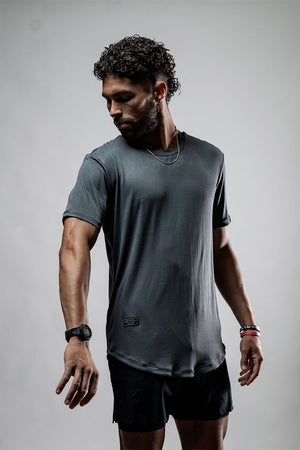Men's Everyday Terra Tee in Onyx Drift bamboo, casual men's shirt with comfortable fit, from Hot Trend Vault.