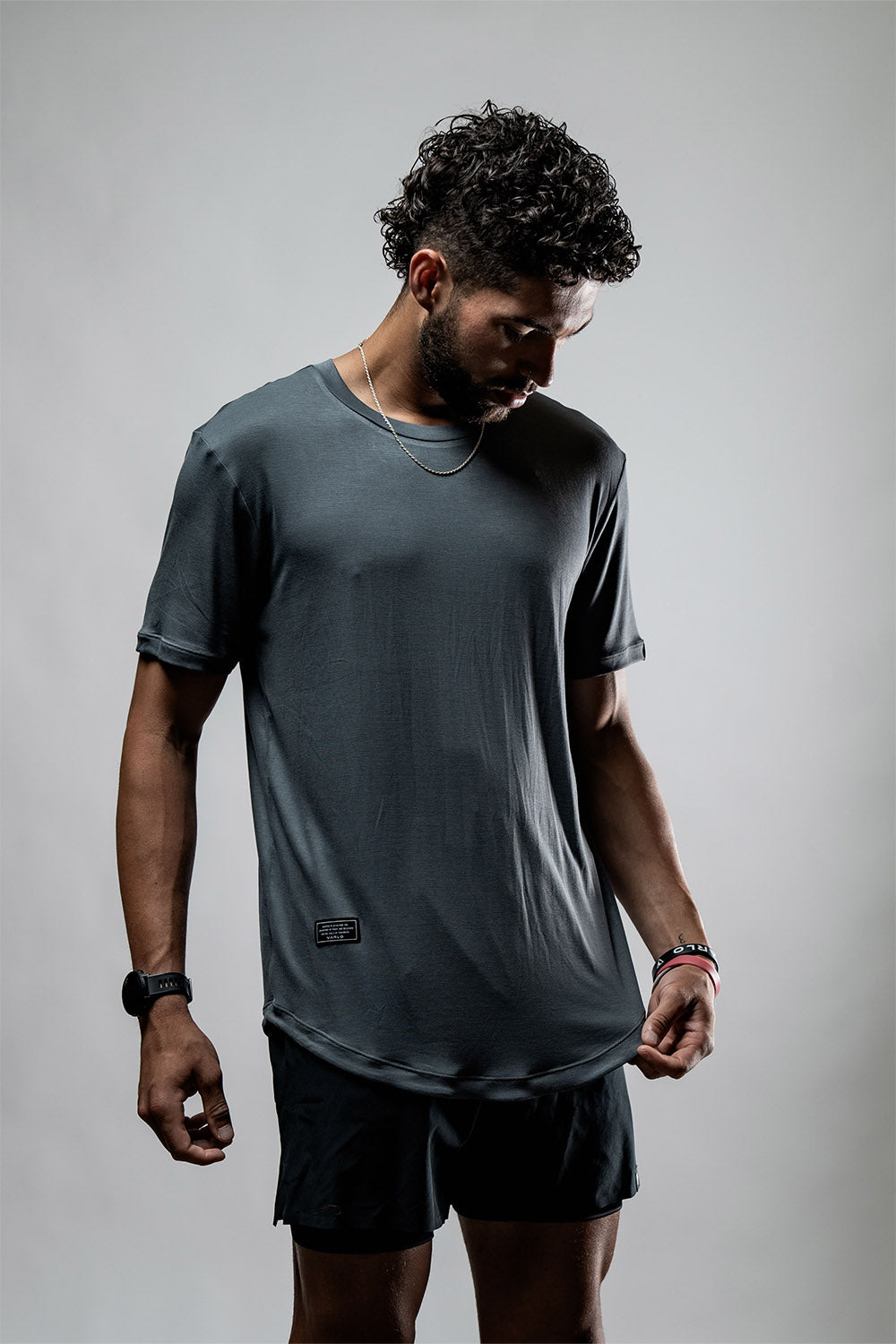 Men's Terra Tee shirt in Onyx Drift bamboo fabric, featuring a comfortable fit and casual style from Hot Trend Vault.