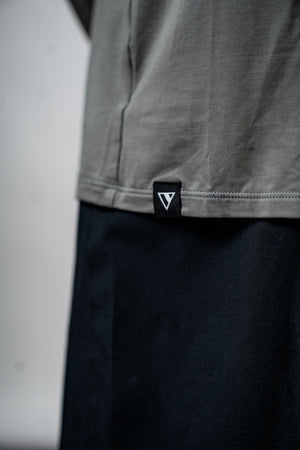 Men's Terra Recovery Field Shirt in stone gray by Hot Trend Vault, featuring long sleeves and a crewneck design.