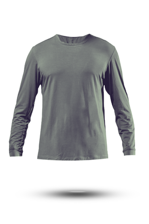 Men's Terra Recovery Field Shirt in stone gray, long sleeve crewneck by Hot Trend Vault, featuring a casual outdoor-inspired design.