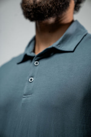 Men's Terra Recovery Polo by Hot Trend Vault in ash gray, featuring a classic polo shirt design for everyday comfort and style.
