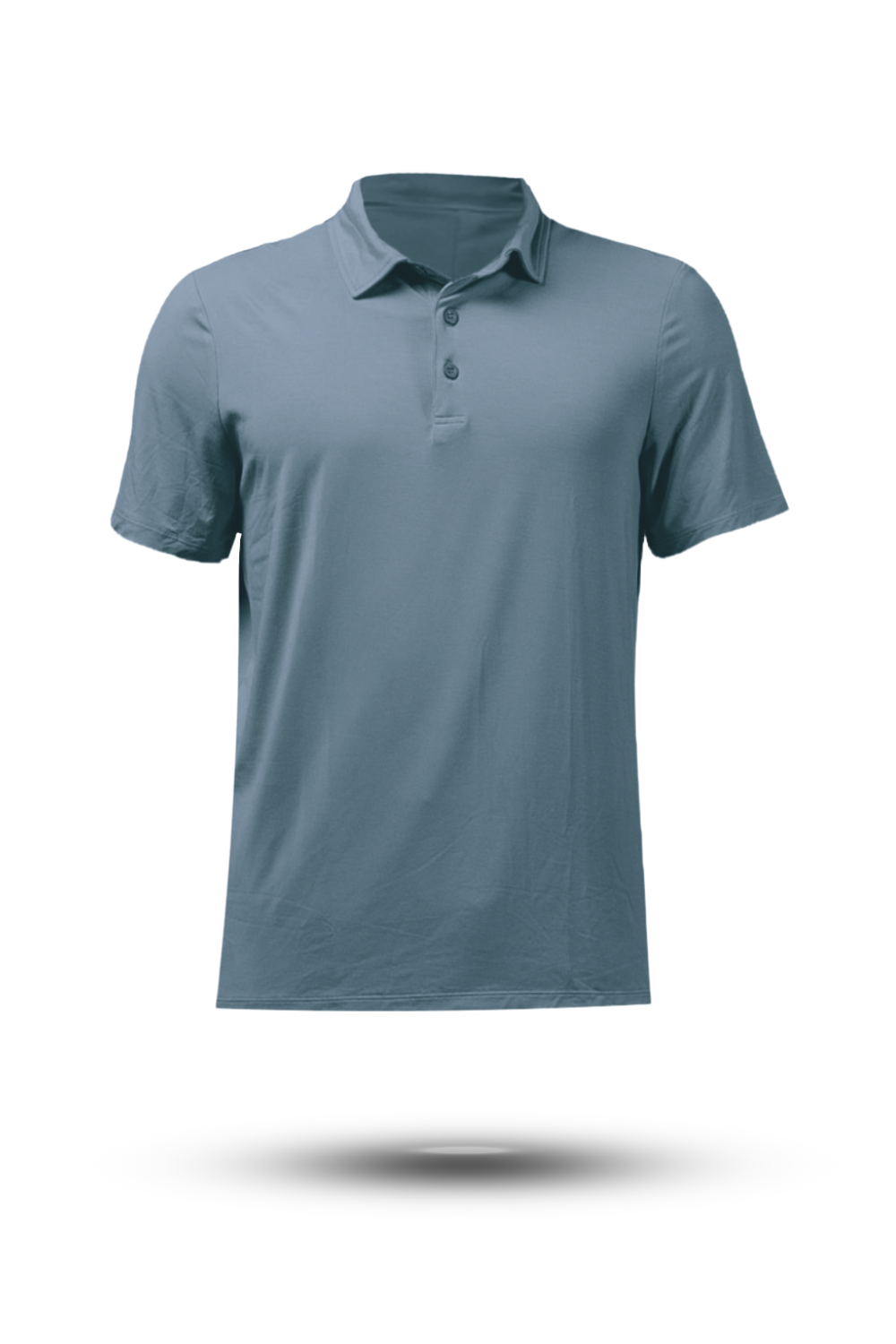 Men's Ash Gray Terra Recovery Polo by Hot Trend Vault, showcasing comfortable fit and classic style on a model.