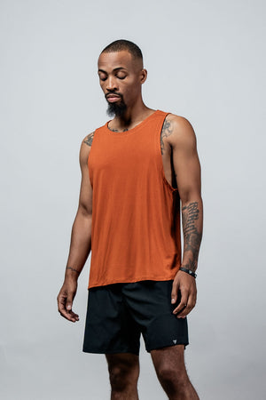 Men's Terra Recovery Tank Top in Sunfire Clay by Hot Trend Vault, designed for everyday movement and recovery.