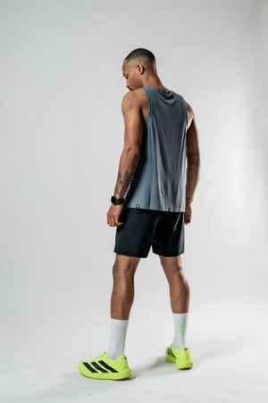 Men's Terra Recovery Tank Top by Hot Trend Vault in ash gray, designed for everyday movement and active wear.