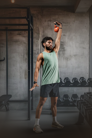Men's olive green Terra Recovery Tank top by Hot Trend Vault, featuring a low light design for everyday movement.