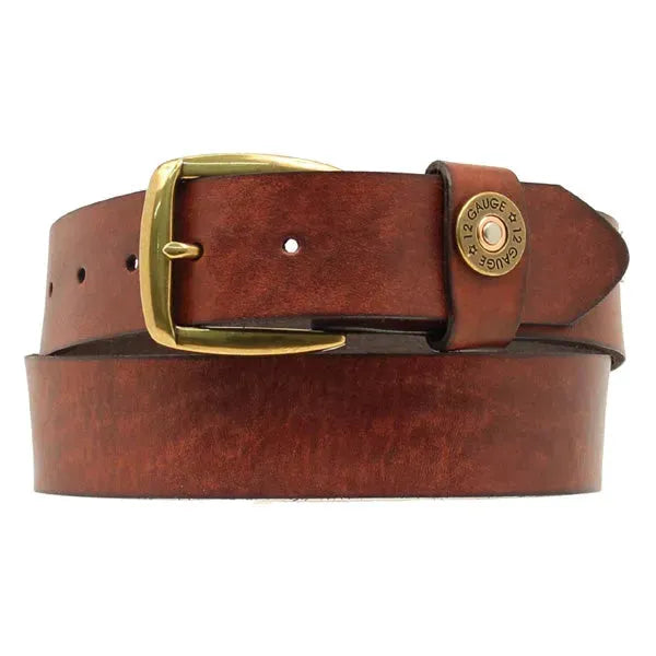 Brown leather Nocona Hiker men's belt with 1.5-inch width and brass buckle, accessory by Hot Trend Vault
