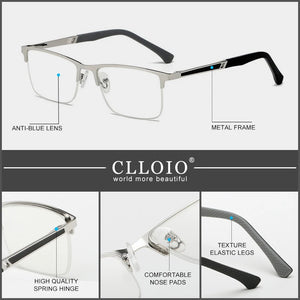 Hot Trend Vault progressive multifocus reading glasses with anti-blue light for presbyopia, unisex design, spring hinges, clear lenses.