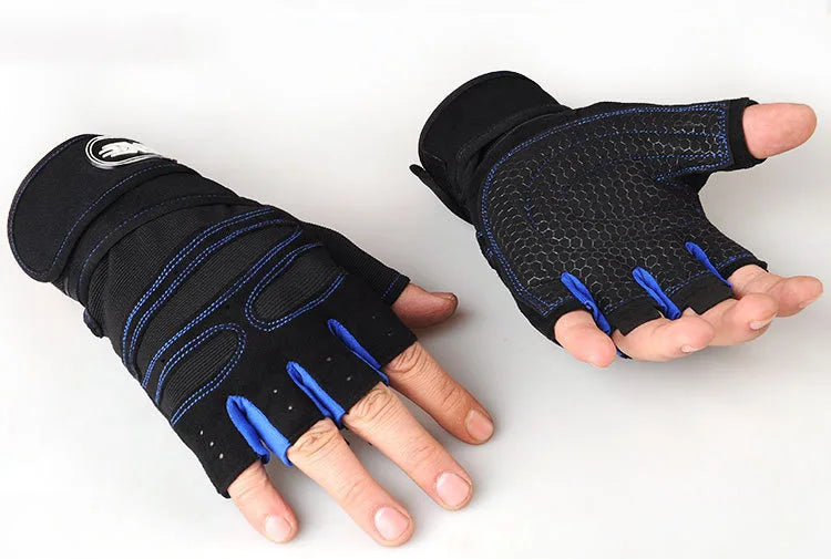 Guantes de levantamiento de pesas a prueba de golpes para hombres y mujeres con soporte para muñecas