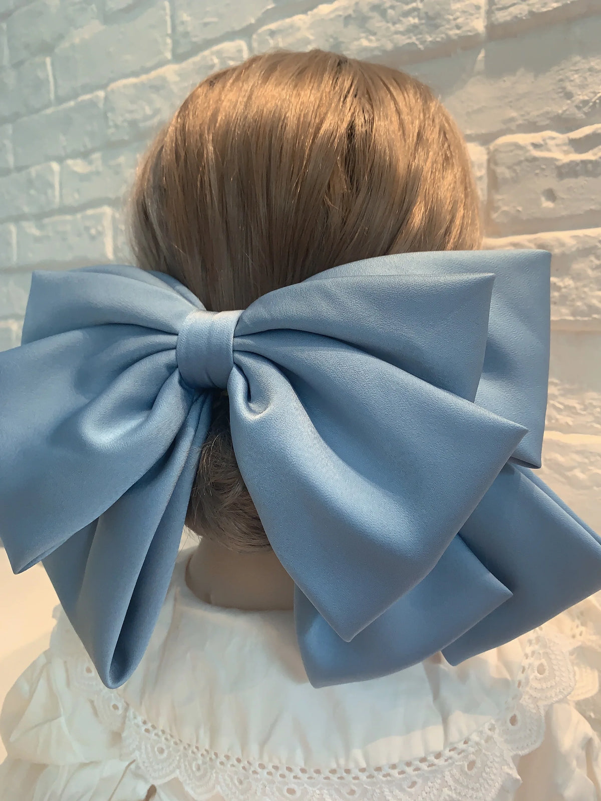Large satin bow hairpin by Hot Trend Vault, retro style women's hair clip with elegant satin finish and secure grip.