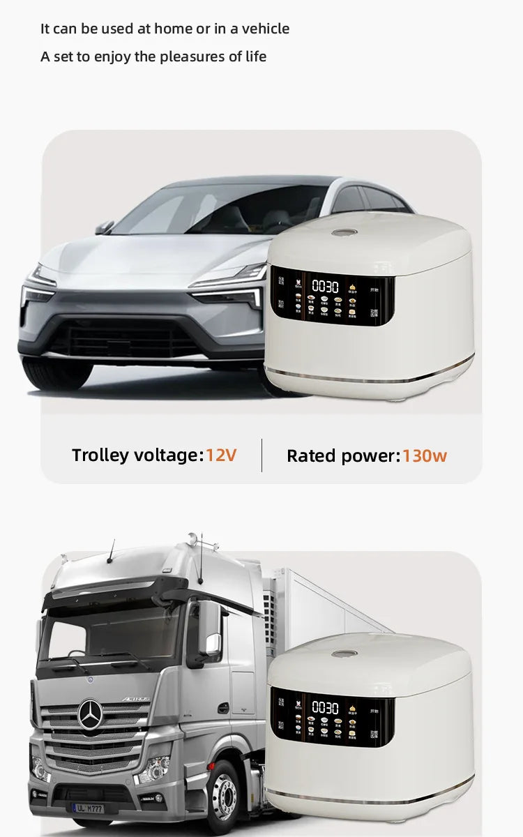 Smart Rice Cooker Compact 2-Liter Capacity Ideal for 1-2People 400W Mini Rice Cooker With Timer Function Perfect for Home or Car