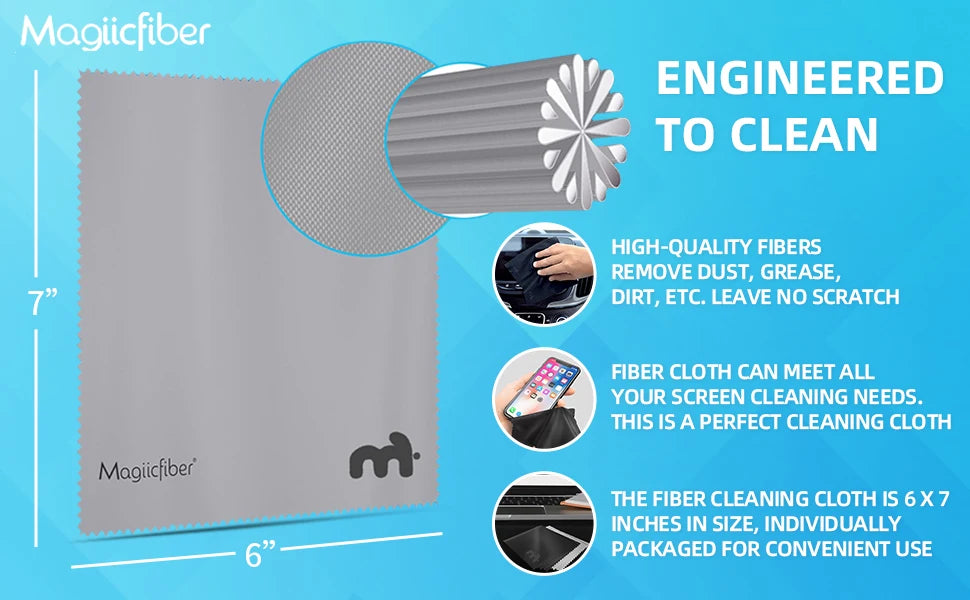 MagiicFiber Microfiber Cleaning Cloths, High Density Non-Streaking Wipes, Soft and Efficient Premium Cleaning Cloths