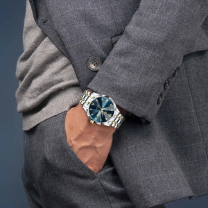 Hot Trend Vault Va Va Voom men's diamond luxury watch with 41mm case, night glow dial, double calendar, quartz movement.