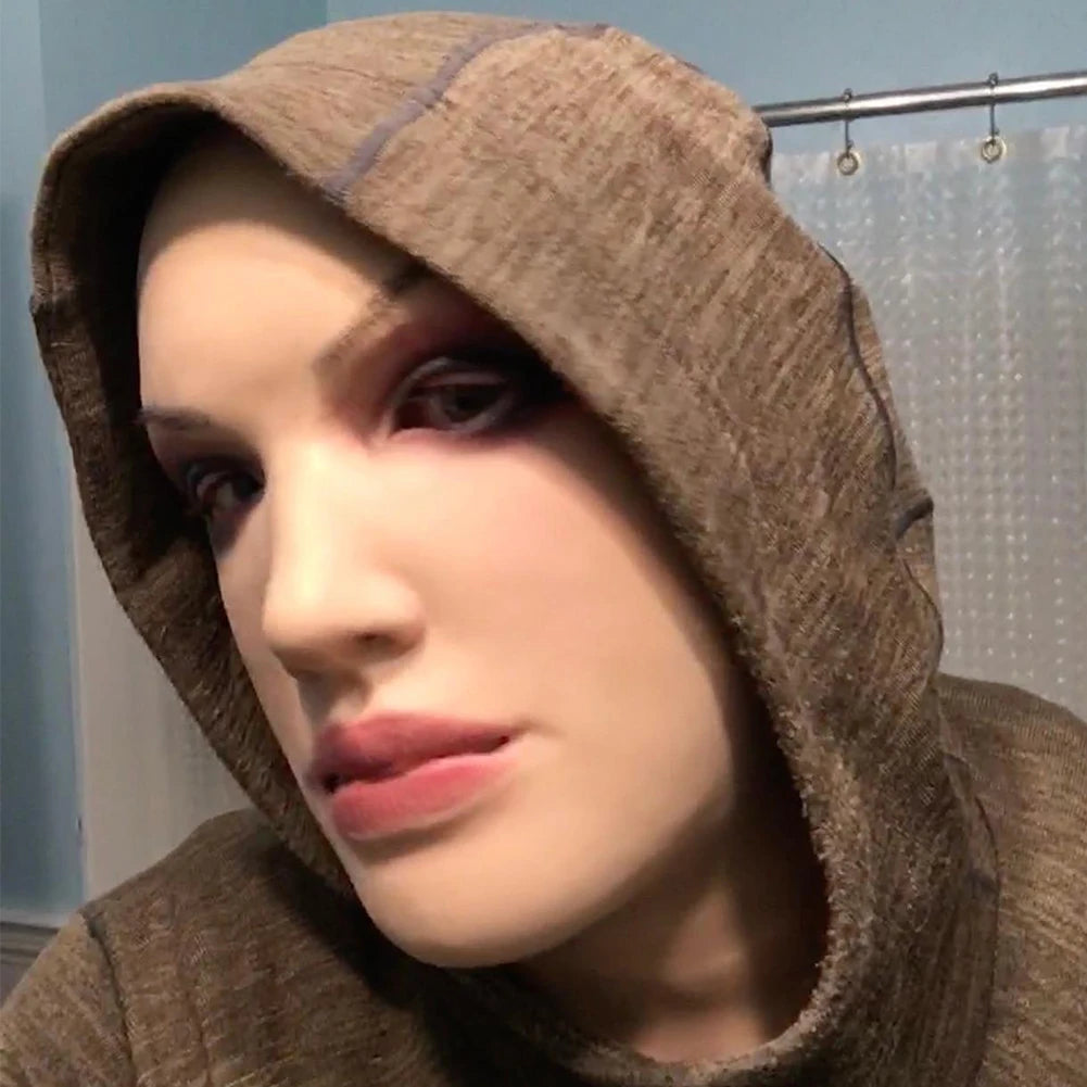 Realistic Silicone Mask With Neck Head Cover Makeup Crossdresser Cosplay Beauty Mask Collection Male to Female Full Head Mask