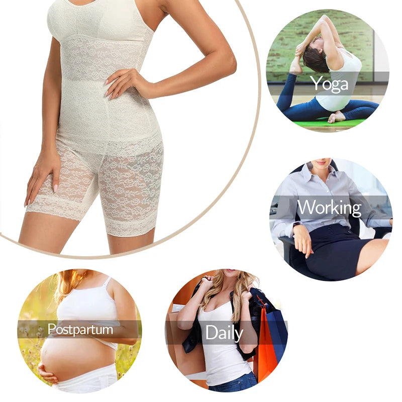 High-waisted Miss Moly shapewear body shaper shorts with lace, offering firm control for women, designed for a smooth silhouette.