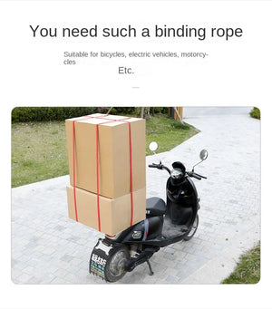 Heavy duty motorcycle bungee cord with hooks from Hot Trend Vault used for luggage security on bikes.