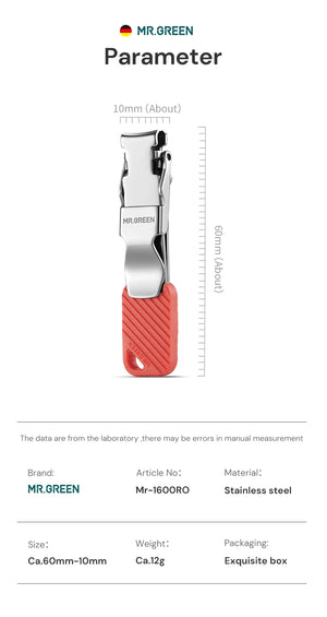 MR.GREEN Compact Nail Clippers Foldable Nail Cutters Manicure Tools Portable Fingernail Clipper With Key Chain Nail Scissors