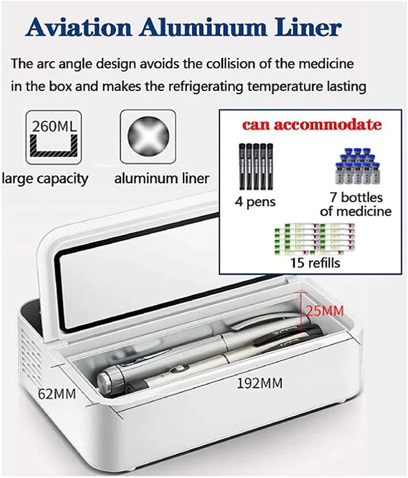 Small Fridge Cooler Insulin Cooler Medical Portable Insulin Bag Travel Keep Chilled Insulin Case USB Mini Refrigerator cold