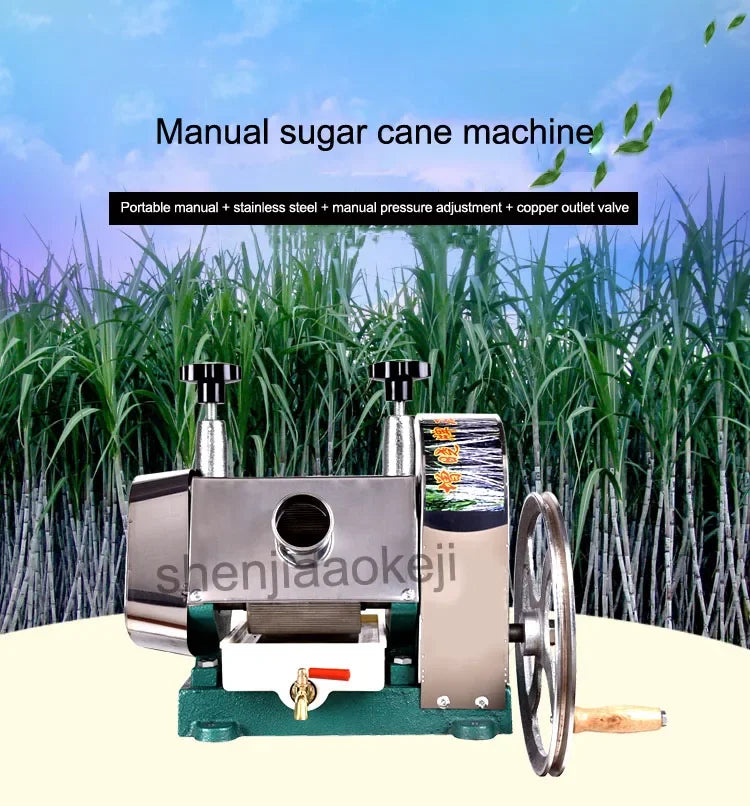 Hand Crank Stainless Steel SugarCane Machine Manual Sugar Cane Juicer 100% Sugar Cane Juice Machine 50kg/H