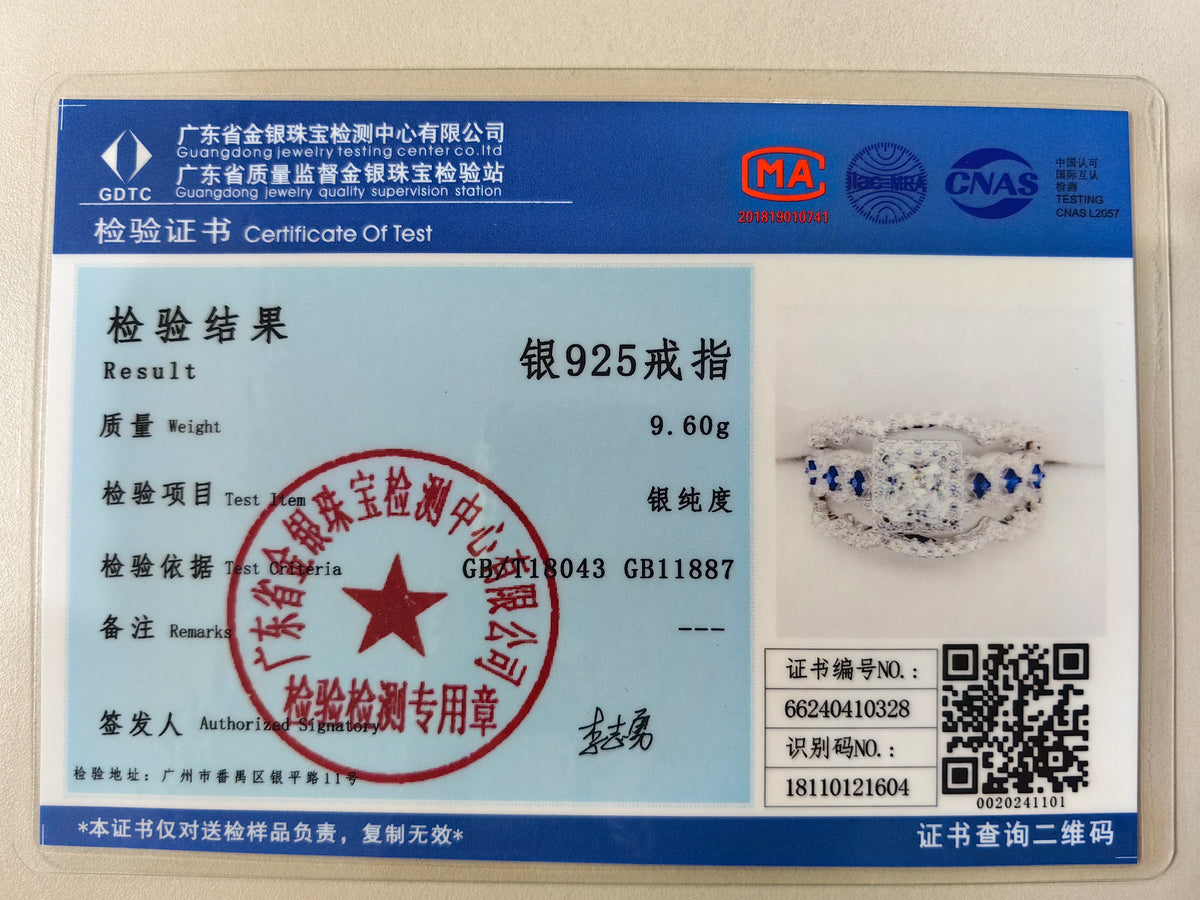 Newshe 3 Pcs Wedding Rings Set for Women 925 Silver 2.6Ct Princess Cut White Blue AAAAA CZ Luxury Bridal Engagement Jewelry