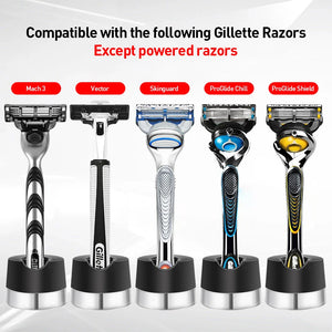 Yunchi premium shaving stand for Gillette razors by Hot Trend Vault, designed for draining and drying men's razors.