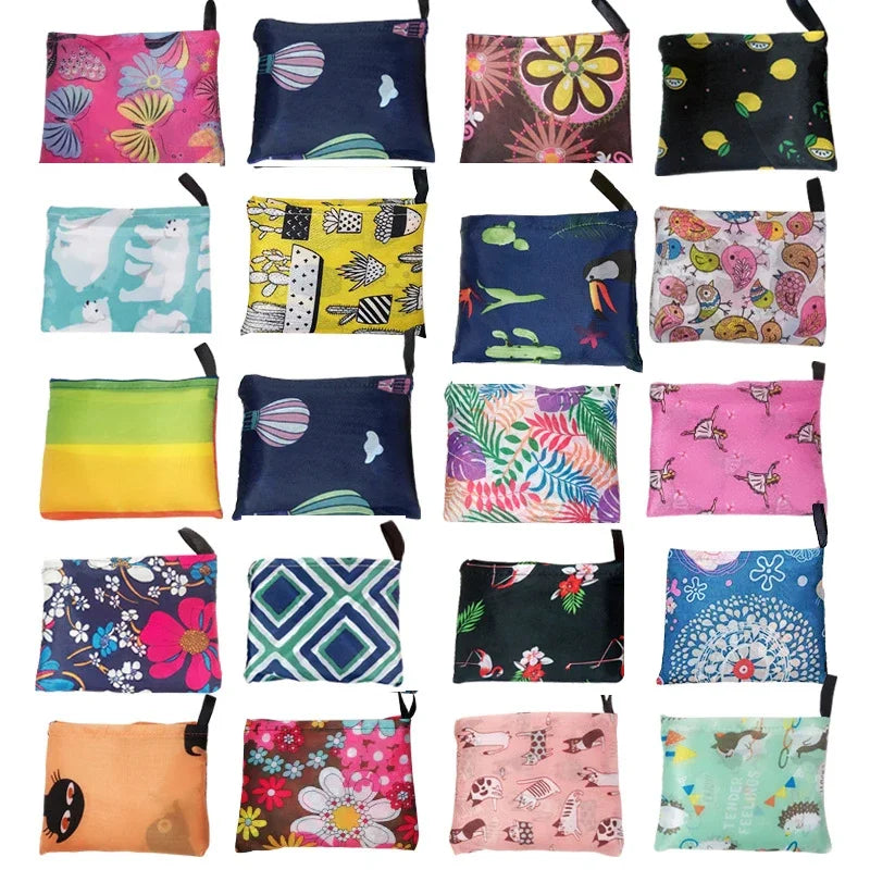 Reusable foldable shopping bag by Hot Trend Vault, large eco-friendly tote with washable, heavy-duty design, suitable for women.