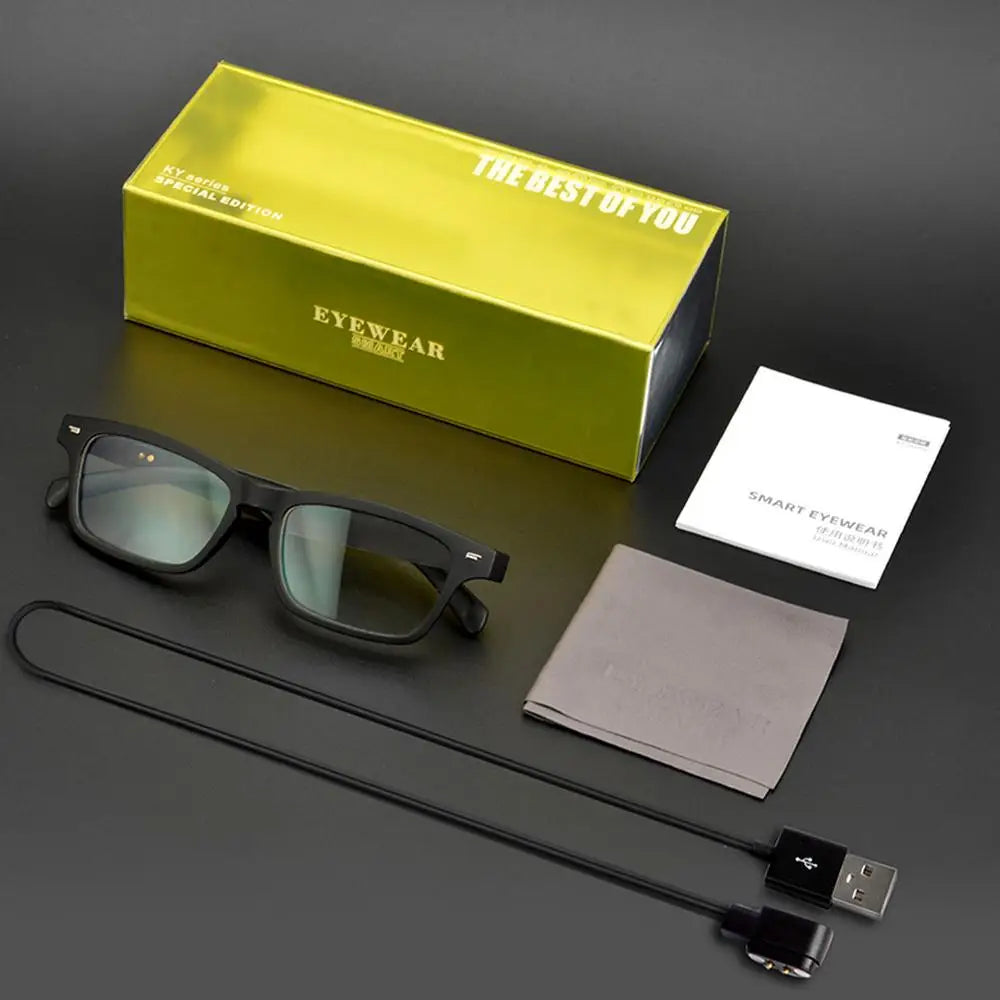 Smart Glasses Wireless BT 5.0 Hands-Free Calling Music Audio Sport Headset Eyewear Intelligent Eyeglasses IPX7 Waterproof
