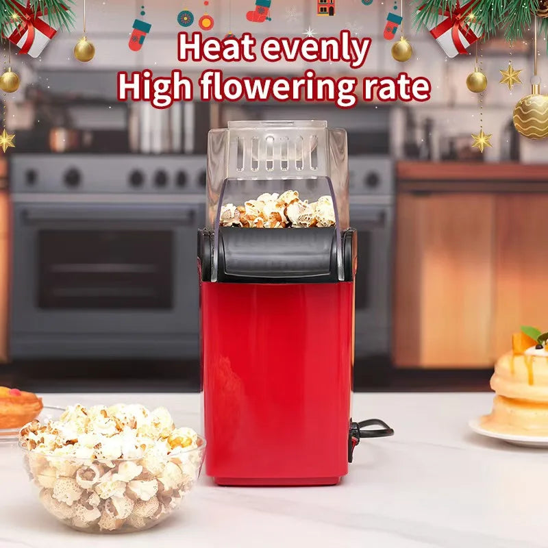 Electric Portable Popcorn Maker Fully Automatic Home Popcorn Popper Hot Air Popcorn Machine Healthy No Oil Mini Popcorn Maker