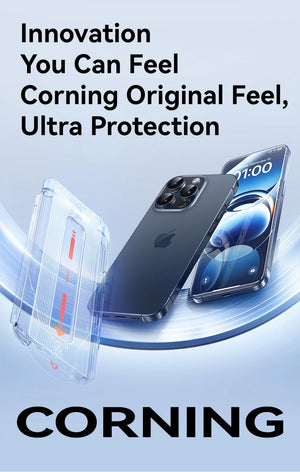 Baseus 16 Pro Max anti-peep tempered glass screen protector showcasing its edge-to-edge design and clarity.