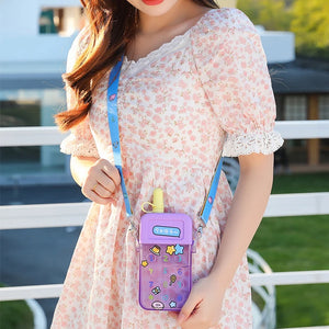 Portable Sport Plastic Drinking Kettle Cute Water Bottle For Girls 300ml Phone Model Straw Tumbler Kid Travel Cartoon Kawaii Cup